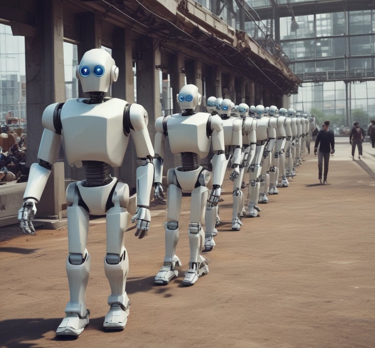 Two people are interacting with a laptop on a white standing desk. The laptop screen displays a webpage related to social wall solutions for hashtag campaigns. The setting appears to be a modern office with several chairs, tables, and a large plant in the background. One person is wearing a colorful floral top and the other is in a dark t-shirt.