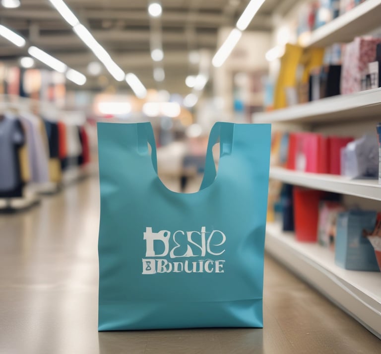 A collection of stylish boutique bags displayed on a shelf.