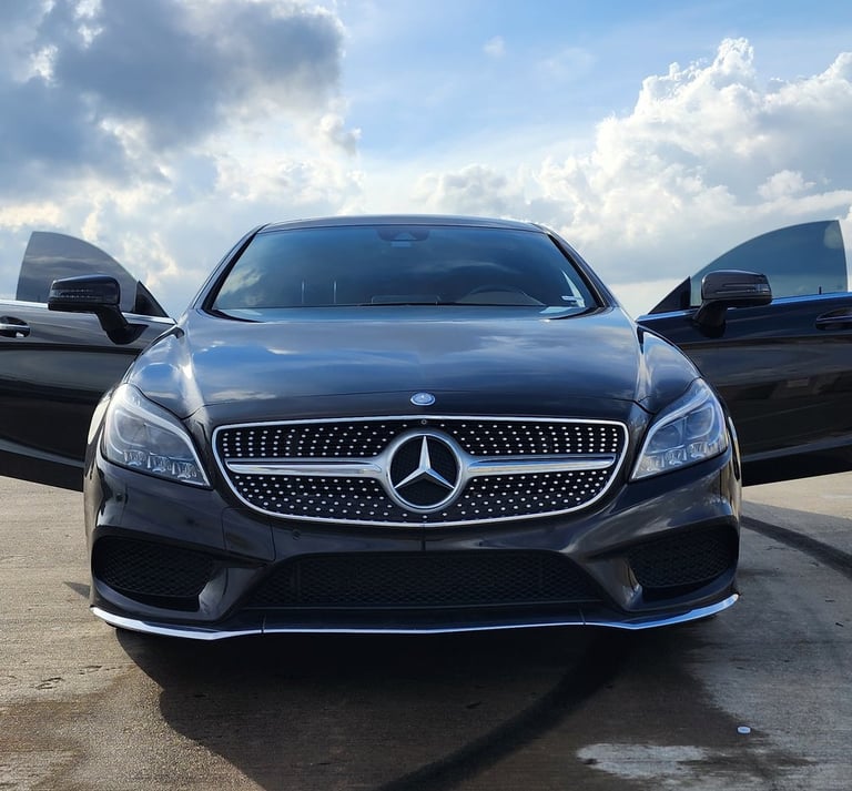 image of black mercedes benz clean and shining