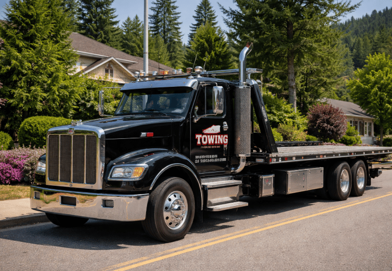 A black truck parked outside a home in Maple Ridge, BC.