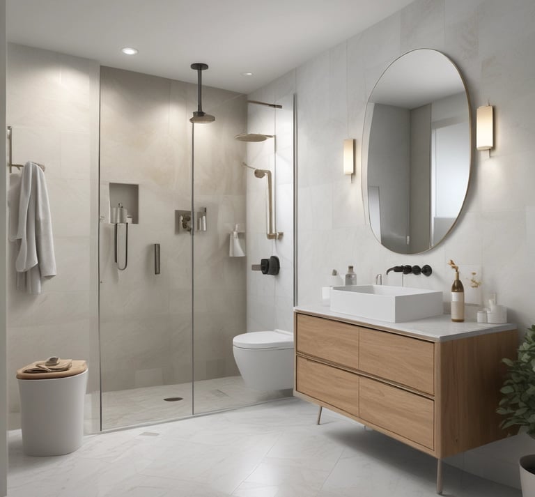Walk-in closet featuring clean lines, neutral tones, and custom shelving.