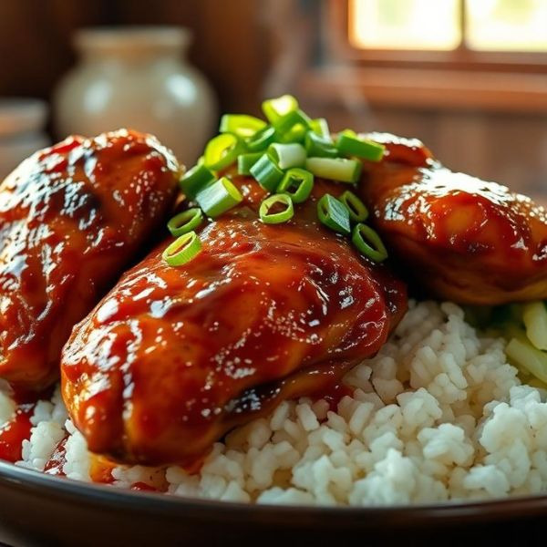 Shoyu Chicken over rice