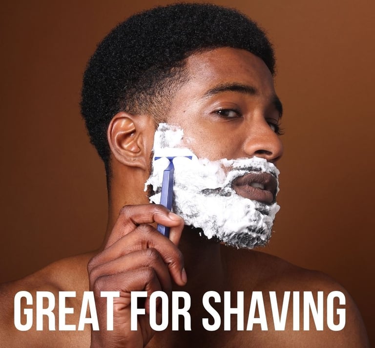 A man shaving with Back2naturalness Castile Soap Bars 