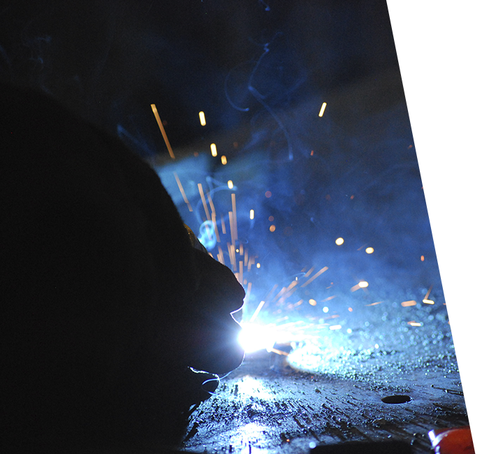 welding in a dark room