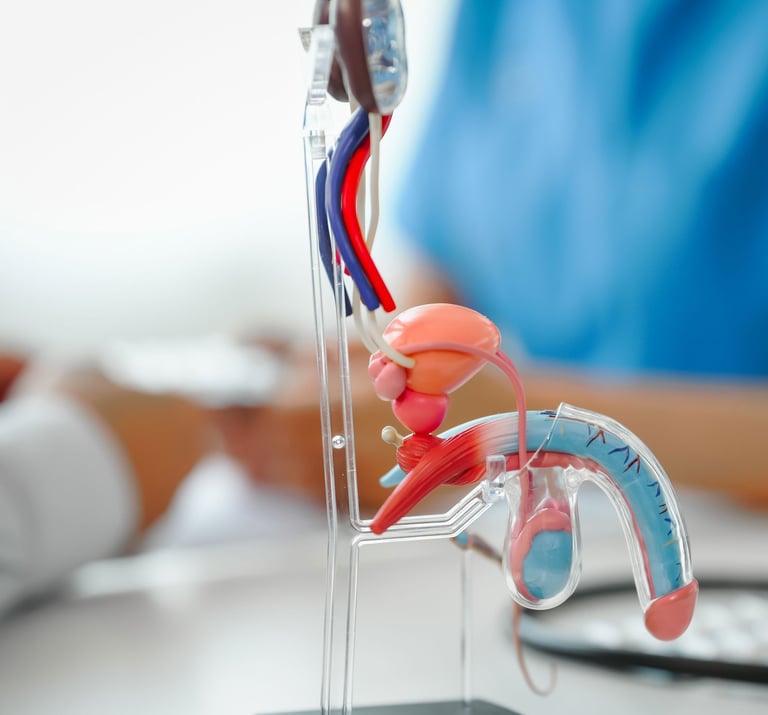 Erkek üreme organlarını gösteren bir 3d model