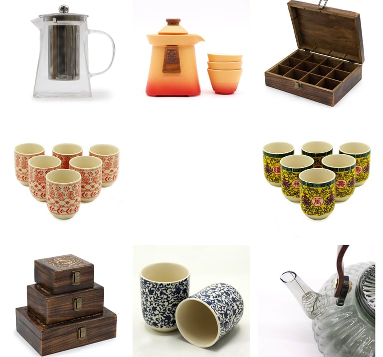Teapots Boxes Teacups and Infusers