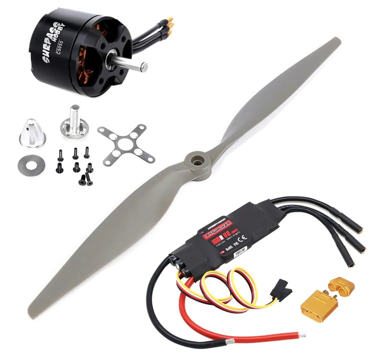 Motor 5055 6S com ESC SkyWalker 100A e Hélice APC 14x7