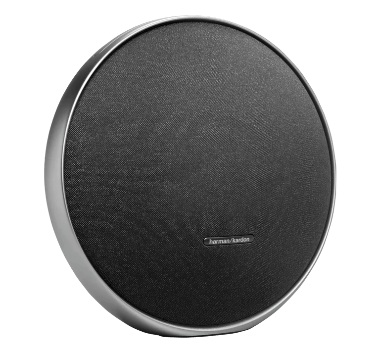 Vue de mi face de l'enceinte portable Harman Kardon Onyx Studio 9 noir
