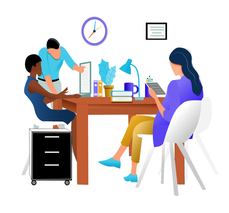 Icone représentant un travail administratif varié, efficace et professionnel