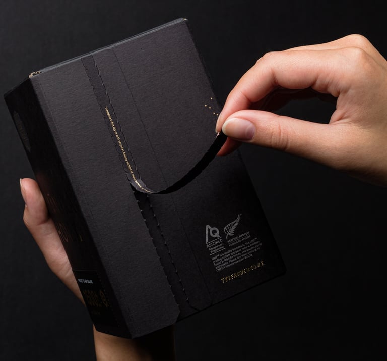 Product photography - a person holding a box of honey