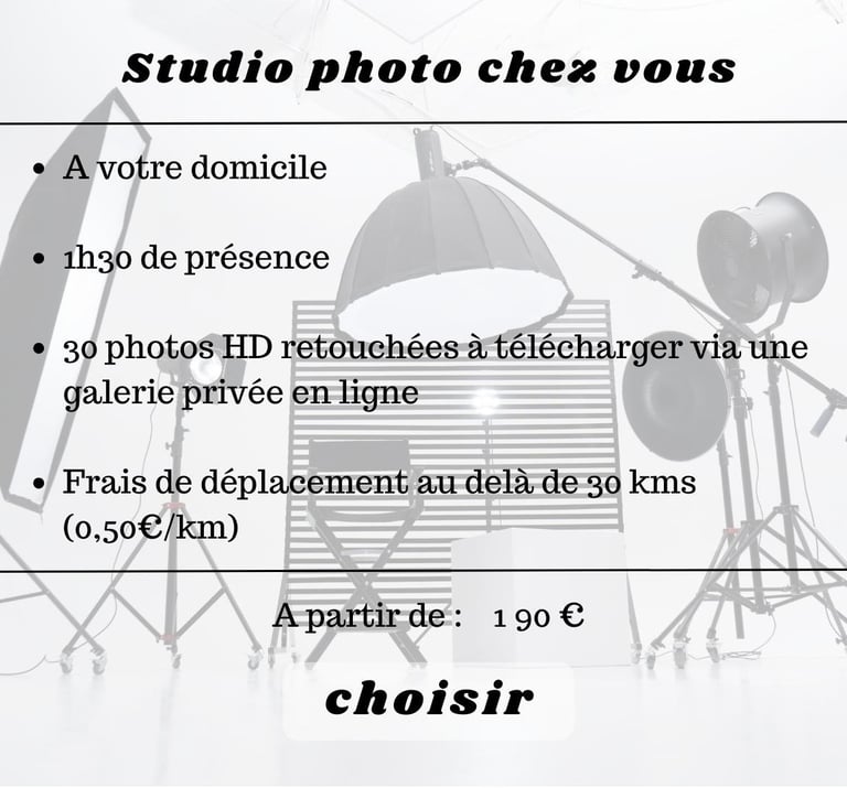shooting photo studio à domicile