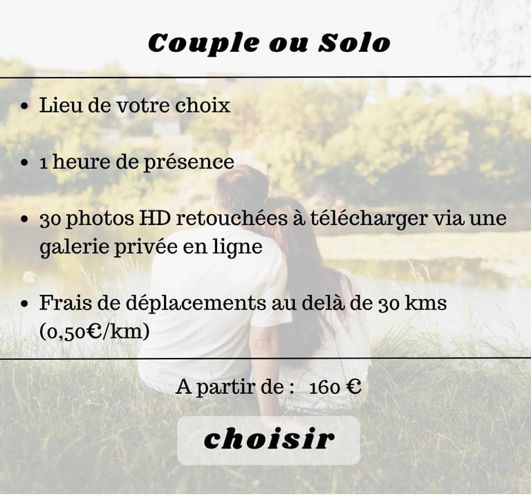 shooting photo couple ou solo