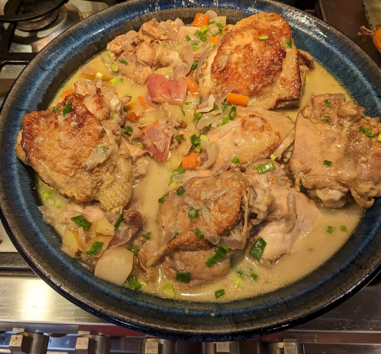 Samoan-Style Chicken and Vegetable Curry. Gluten-free dairy-free chef event catering Clackamas