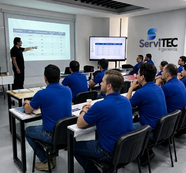 Equipo técnico de Servitec Ingenieros en capacitación especializada y actualización profesional