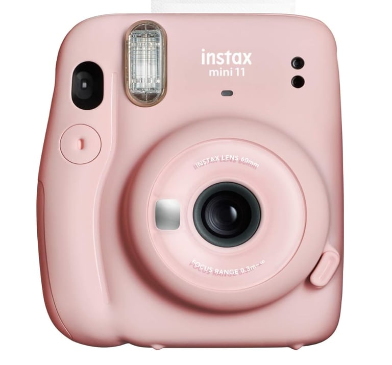front side of instax mini camera pink blush color