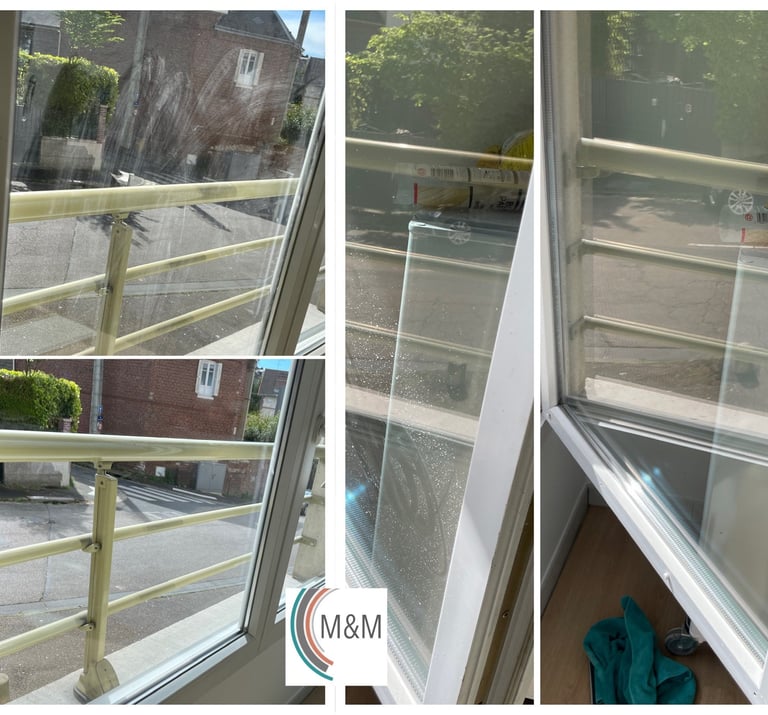 avant apres nettoyage de fenetres encrassé chez particulier m&m services pro rouen