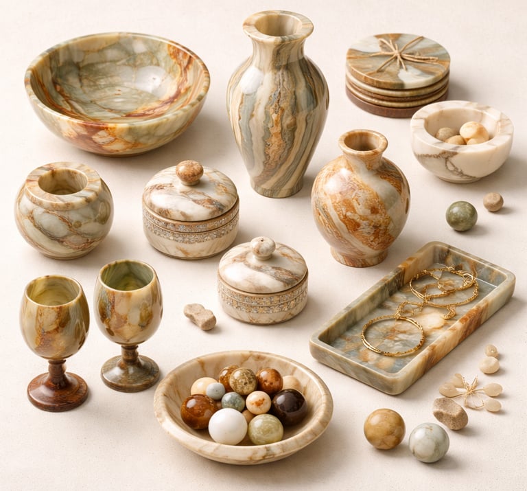 Natural onyx and marble crafts