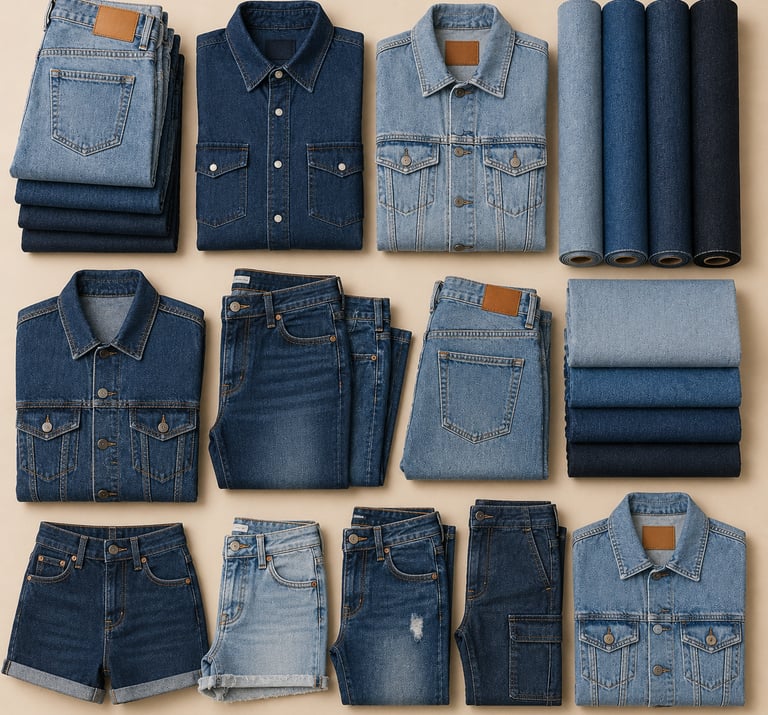 Premium denim apparel and fabric manufacturing products.