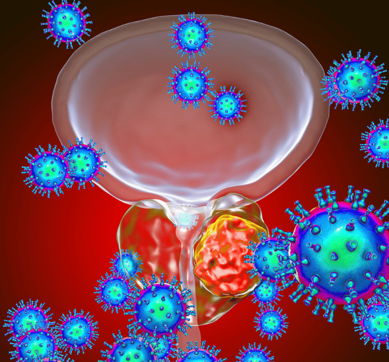 Prostat kanserini anlatan bir çizim.