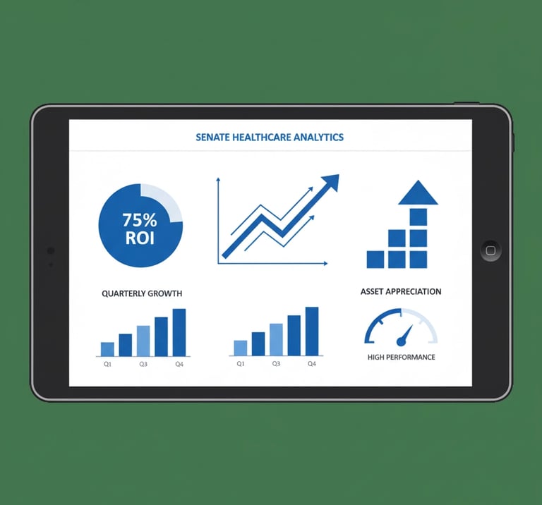 Healthcare agency owner shaking hands with successor while reviewing transition documents and strate