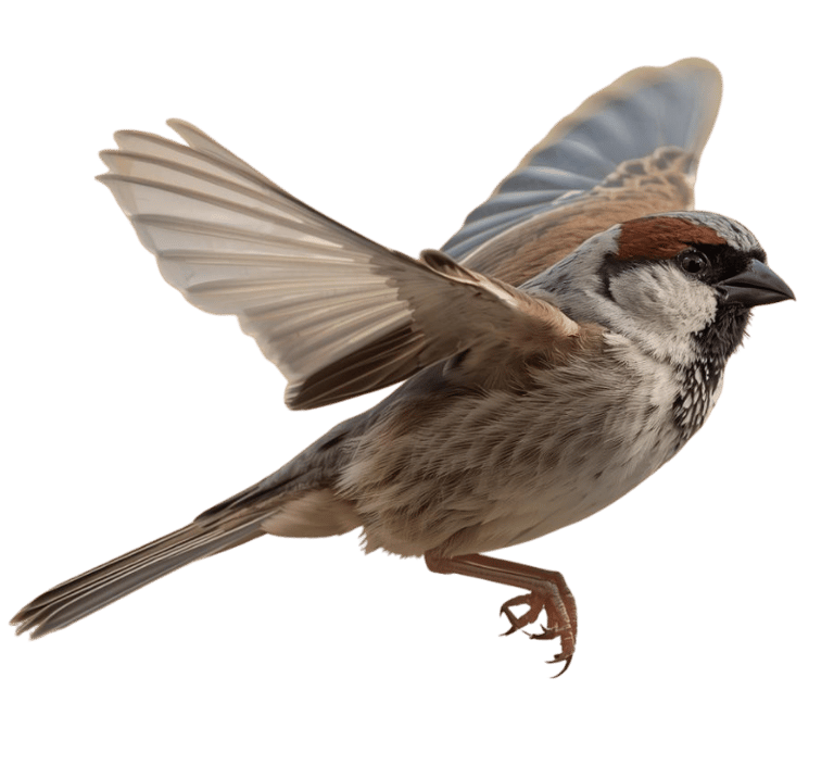 sparrow flying high, their website is seen from good seo