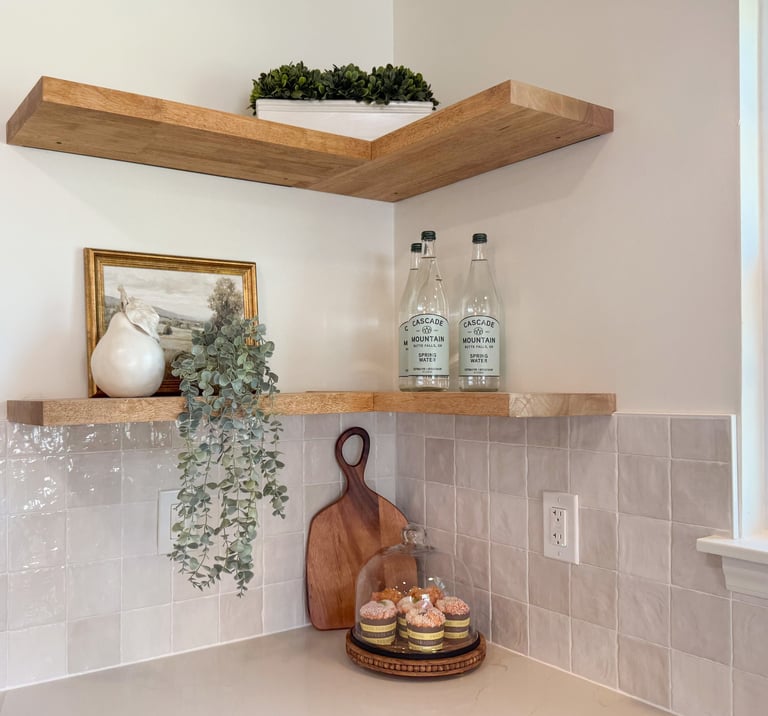 staging house stage kitchen shelves in greenville