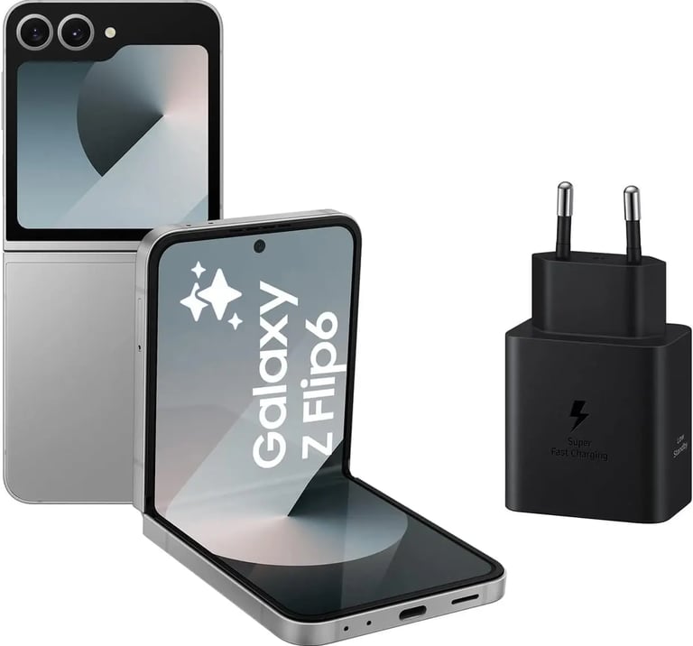 Samsung Galaxy Z Flip6 512 GB + Cargador, Color Gris (Versión Española)