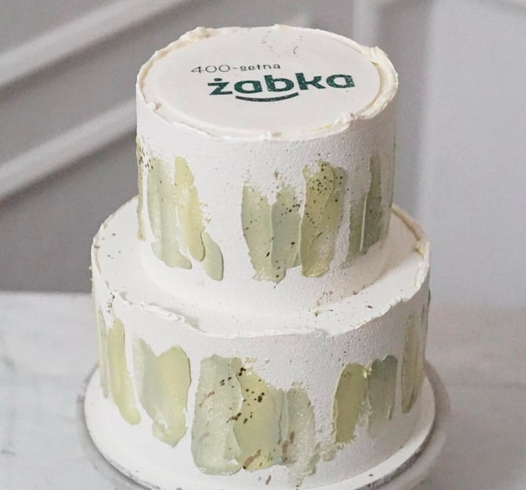 a cake with a cake topperf on it