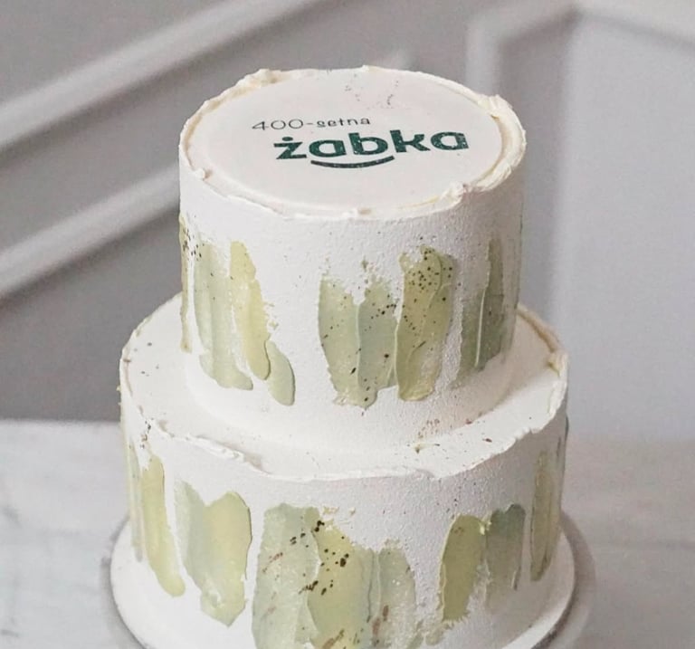 a cake with a cake topperf on it
