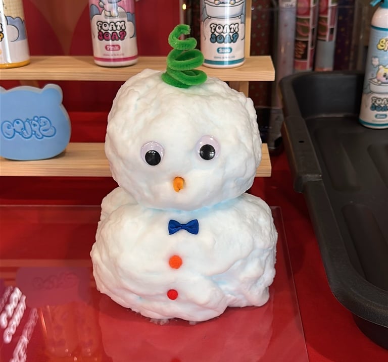 make cute snowman with sploo kids foam soap art and craft activity