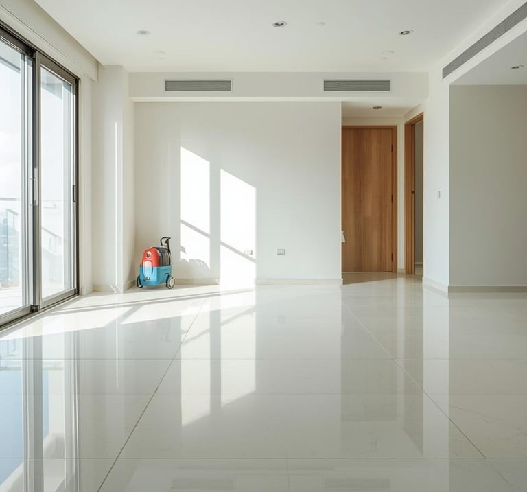 Intérieur d’appartement propre après nettoyage après travaux au Luxembourg.