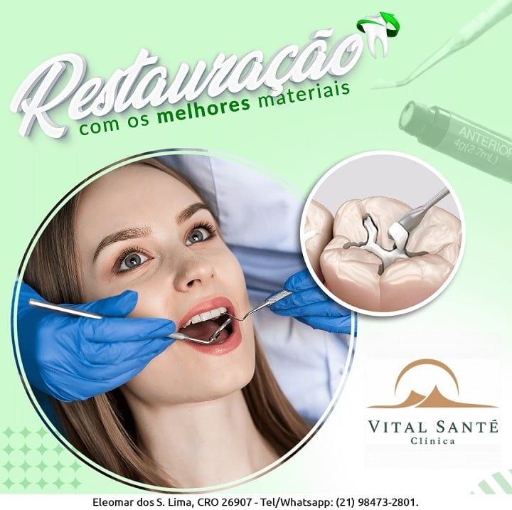 restauração no dente obturação dental