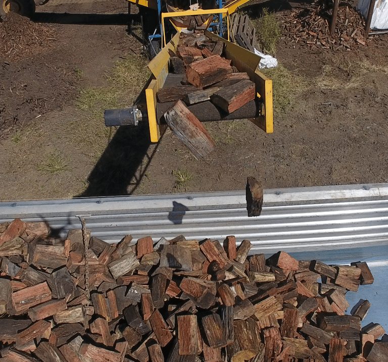 Trommel loading firewood