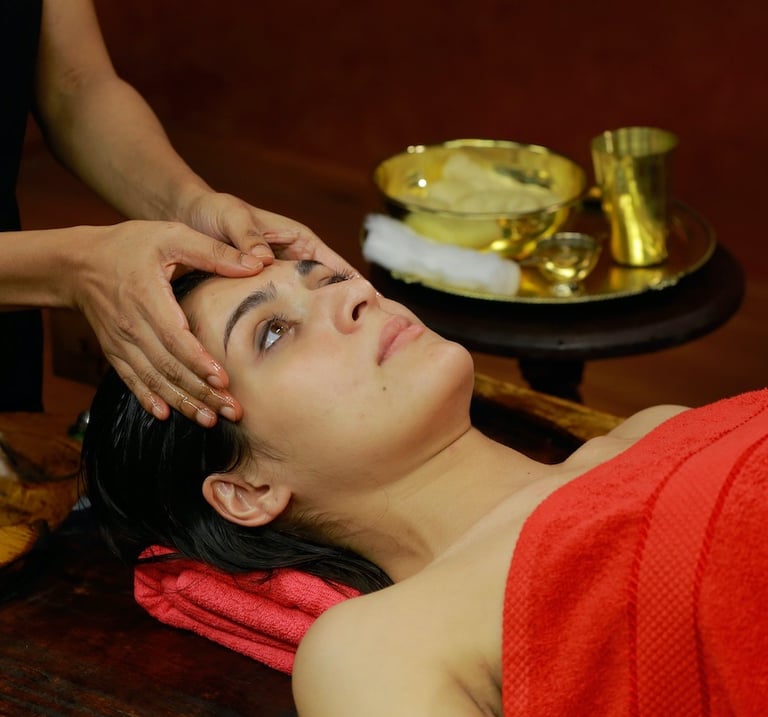 Massaging your head with oil has many benefits and for many Ayurveda treatment it is done as a pre-requisite.