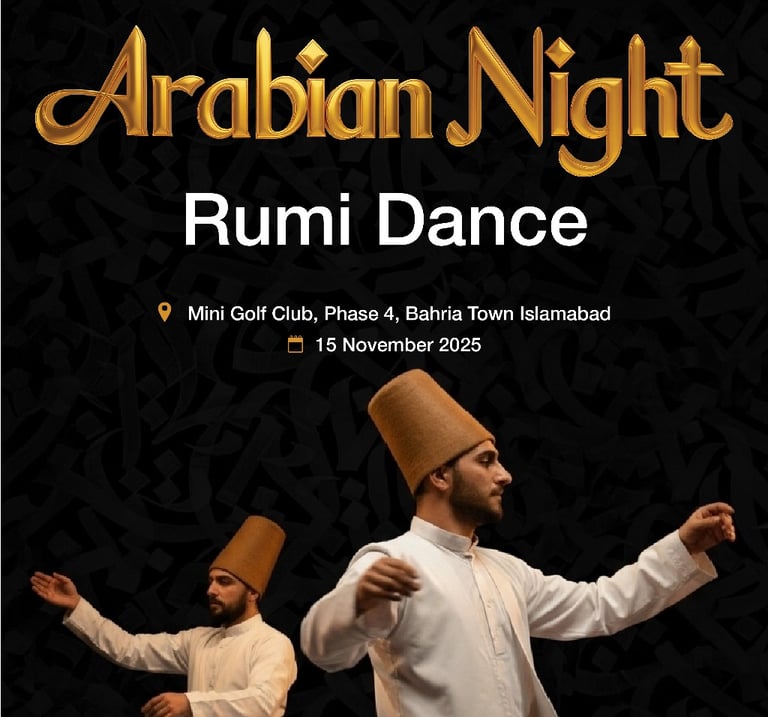 a poster for a dance performance of the arabian nights