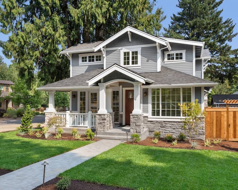 Front view of a two story home.