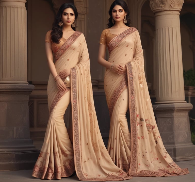 A vibrant display of silk and chiffon sarees hanging gracefully in a showroom.