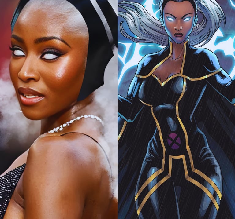 a woman in a black dress and a black and white image of a woman in