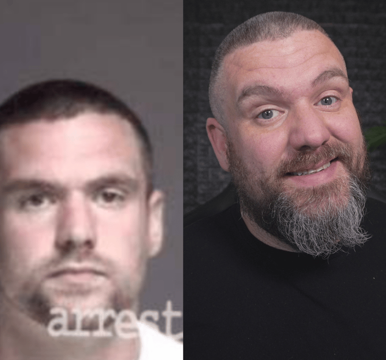 A picture of the contrast from when Will aka The Tech Dad was going to prison to how he looks today
