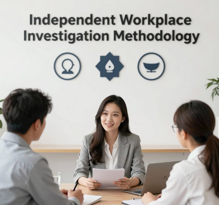 A calm, professional investigator listening attentively in a softly lit office setting.