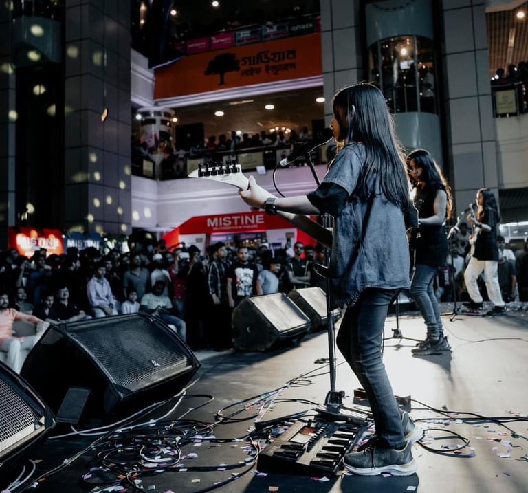 ASEIS rock band at a concert in Bangladesh