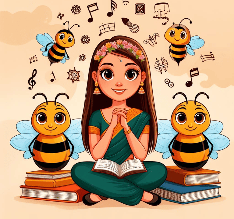 Talkingbees are helping a girl learning bengali 