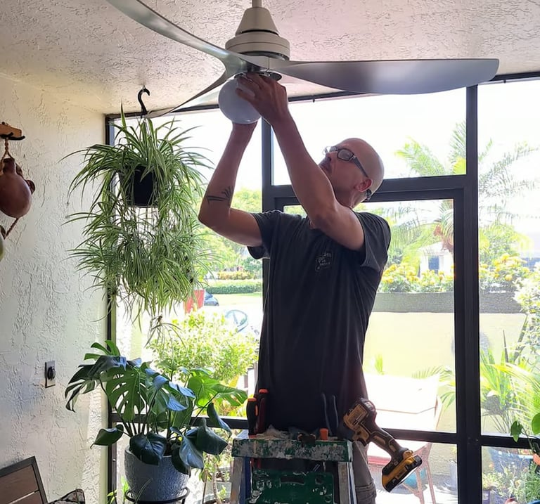 Ceiling fan replacement – residential home