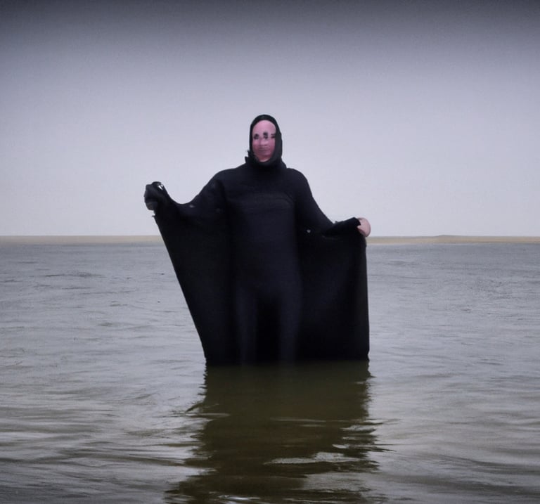 Scary, blurred face, creepy creature, grim reaper artwork ai-generated by LVF @lvf.lvx