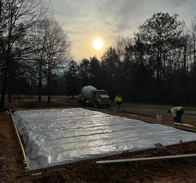 Concrete slab being poured