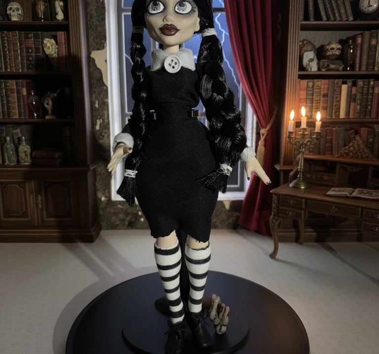 a Wednesday Addams artist doll