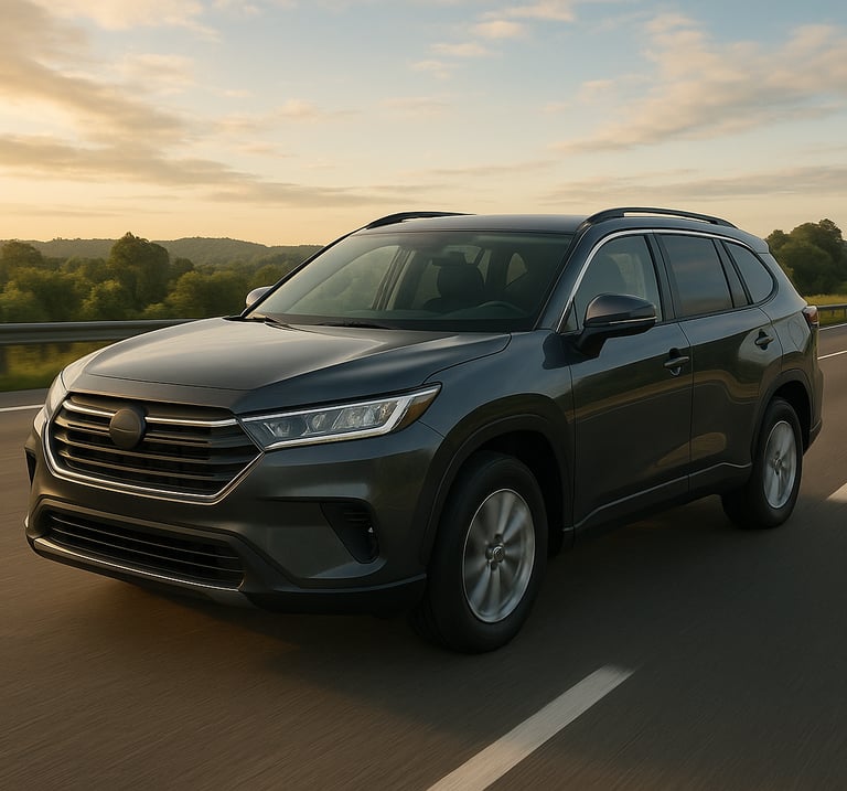 Nobel Island Tours SUV driving on a Sri Lanka highway, representing premium private transfer & taxi