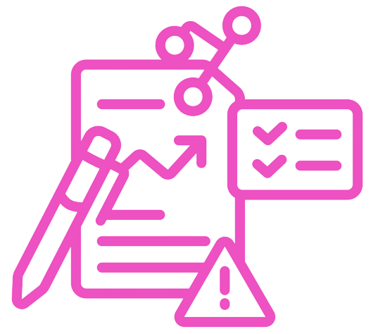 a pink icon with a pencil and a pencil