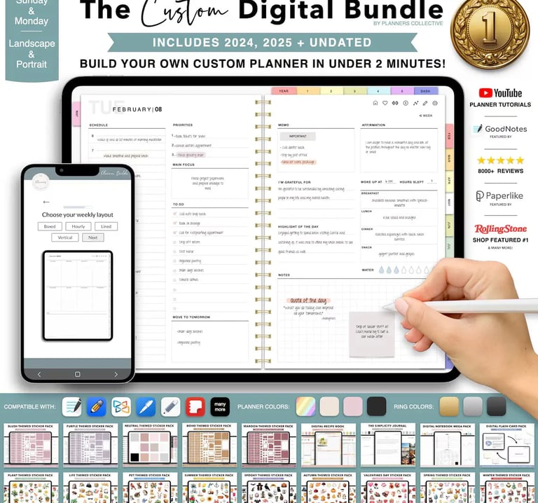 Digital Planner TEMPLATES, Goodnotes Planner, iPad Planner, Notability Planner, unDated