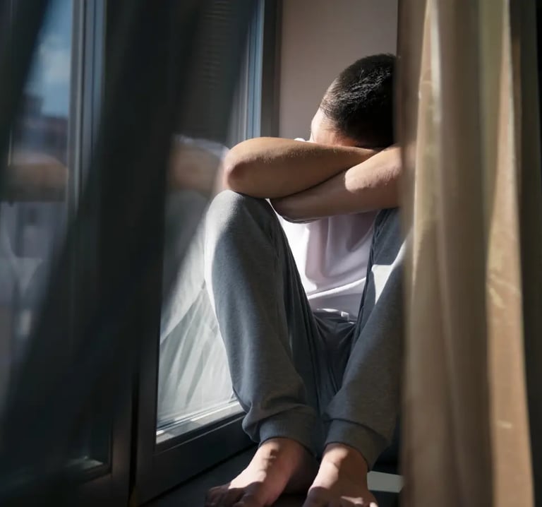 homme en dépression. Sortir de la depression avec un magnétiseur à Nantes